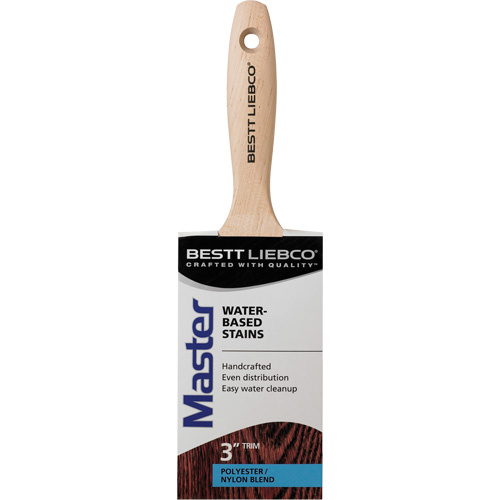 Bestt Liebco 556565500 Master Water-Based Stain Trim Brush, Poly/Nylon, Wood Handle, 3" Width-(Each)