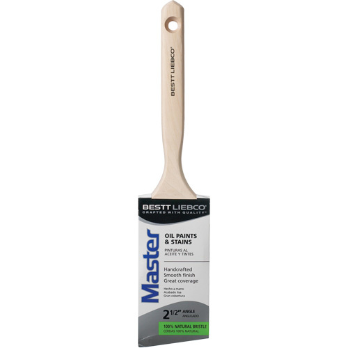 Bestt Liebco 552567400 Master Blend Angle Sash Brush, White China, Wood Handle, 2-1/2" Width-(Each)