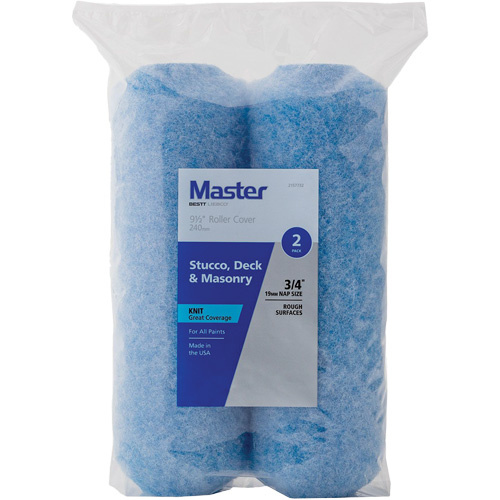 Bestt Liebco 5C8877320 Master Standard Stucco, Decks & Masonry Paint Roller Covers Master Textured Walls Roller Cover, 19 mm (3/4") Nap, 240 mm (9-1/2") L - Pack of 2