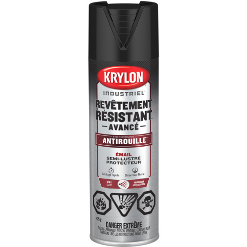 Krylon Industrial 400779008 Tough Coat® Advanced Paint with Rust Barrier™ Technology Tough Coat<sup>®</sup> Advanced Paint with Rust Barrier™ Technology, Black, Semi-Gloss, 425 g, Aerosol Can - Can