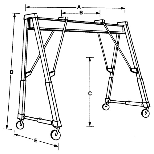 Muscle Mate 1500-20-10 Adjustable Gantry Cranes, 10' L, 2000 lbs. (1 tons) Capacity-(Each)