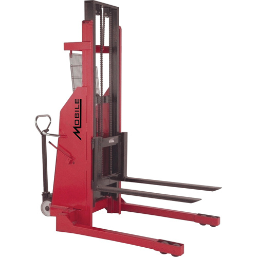 Mobile Industries 132096 Hydraulic Stacker Hydraulic Stacker, Electric Operated, 1500 lbs. Capacity, 96" Max Lift - Each