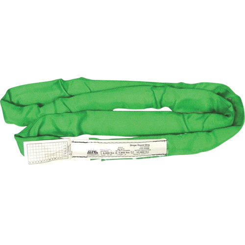 Ben-Mor SL060X04GRN2 Round Slings Round Slings, Green, 2" W x 4' L, 6000 lbs. Vertical Load - Each