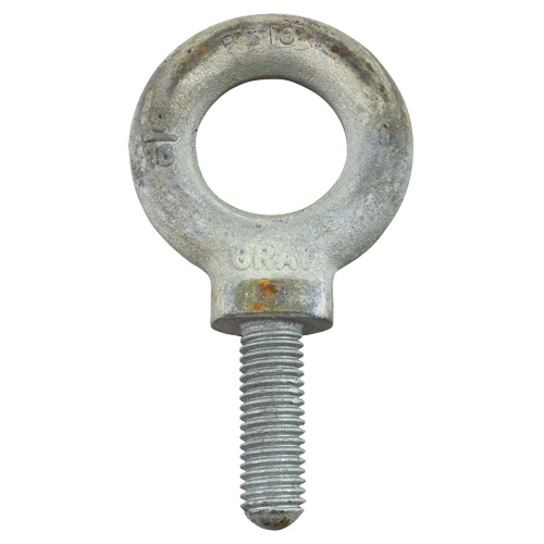 Gray Tools 88718 Eye Bolt Eye Bolt, 2.3125" Dia., 1-5/8" L, Galvanized, 3200 lbs. (1.6 tons) Capacity - Each