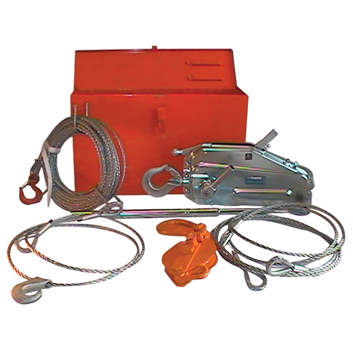 Tractel RESCUETU17K Tirfor® Wire Rope Hoist TU17 Rescue Kit Tirfor<sup>®</sup> Wire Rope Hoist TU17 Rescue Kit, 5/16" Wire Diameter, 2000  lbs. (1 tons) Capacity - Each