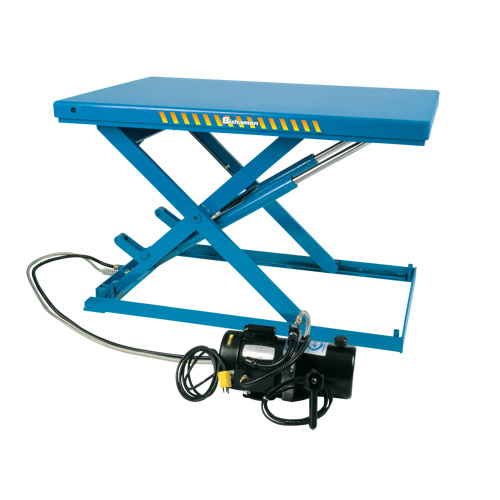 Bishamon LX-100N LoProfile™ Electric-Hydraulic Scissor Lift Table LoProfile™ Electric-Hydraulic Scissor Lift Table, Steel, 51" L x 24" W, 2200 lbs. Capacity - Each