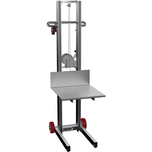 Vestil ALLW-2020-FW Platform Lift Stacker Platform Lift Stacker, Hand Winch Operated, 400 lbs. Capacity, 58" Max Lift - Each