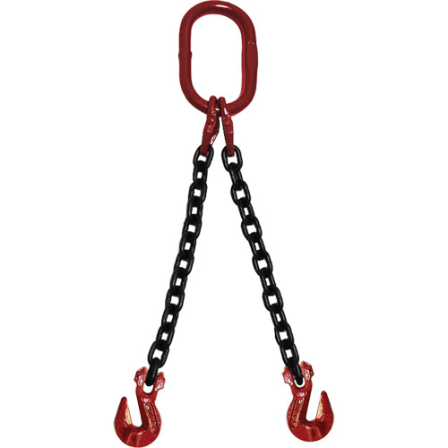 Vanguard Steel DOG10012120 Chain Sling Chain Sling, Grade 100 Chain, Double Legs, Oblong & Grab Hooks, 1/2" x 10' - Each
