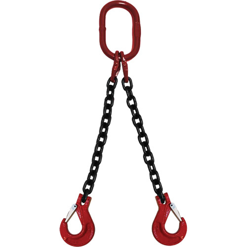 Vanguard Steel DOS10012120 Chain Sling Chain Sling, Grade 100 Chain, Double Legs, Oblong & Slip Hooks, 1/2" x 10' - Each