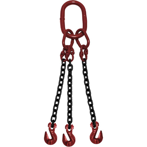Vanguard Steel TOG1001260 Chain Sling Chain Sling, Grade 100 Chain, Triple Legs, Oblong & Grab Hooks, 1/2" x 5' - Each