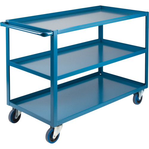 KLETON MB461 Heavy-Duty Shelf Cart, 3 Tiers, 24" W x 36" H x 51" D, 1200 lbs. Capacity-(Each)