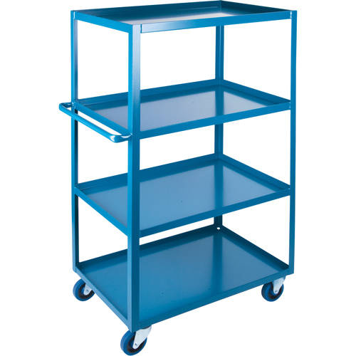 KLETON MB468 Heavy-Duty Shelf Carts, 4 Tiers, 18" W x 61" H x 33" D, 1200 lbs. Capacity-(Each)