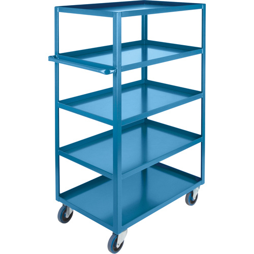 KLETON MB474 Heavy-Duty Shelf Cart, 5 Tiers, 18" W x 61" H x 33" D, 1200 lbs. Capacity-(Each)