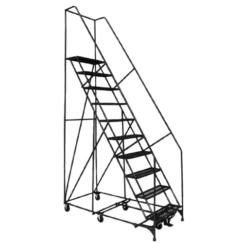 Ballymore CAL-PIP-10-R All Directional Ladders, 10 Steps, 24" Step Width, 100" Platform Height, Steel-(Each)
