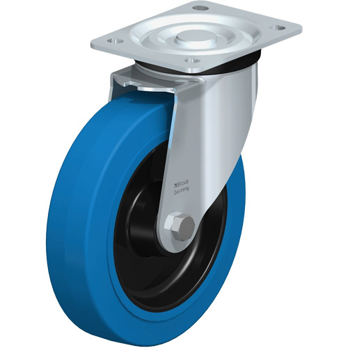 Blickle L-POEV 200R-SB Non Marking Caster Non Marking Caster, Rigid, 8" (203.2 mm), Rubber, 440 lbs. (199.58 kg.) - Each