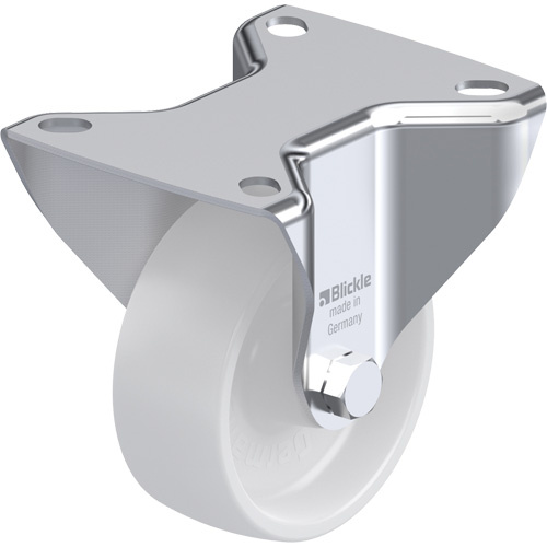 Blickle B-PO 80G White Caster, Rigid, 3" (76 mm), Polyamide, 220 lbs. (100 kg.)-(Each)