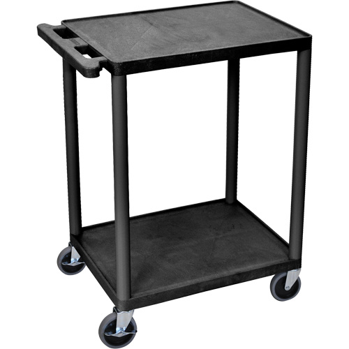 Luxor H. Wilson HE32-B Utility Cart Utility Cart, 2 Tiers, 18" x 33" x 24", 400 lbs. Capacity - Each
