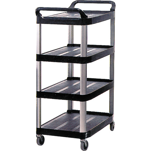 Rubbermaid FG409600BLA Utility Cart Utility Cart, 4 Tiers, 20" x 51" x 40-5/8", 300 lbs. Capacity - Each