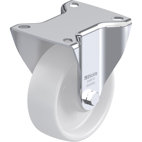Blickle B-PO 100R White Caster, Rigid, 4" (101.6 mm), Polyamide, 275 lbs. (125 kg.)-(Each)