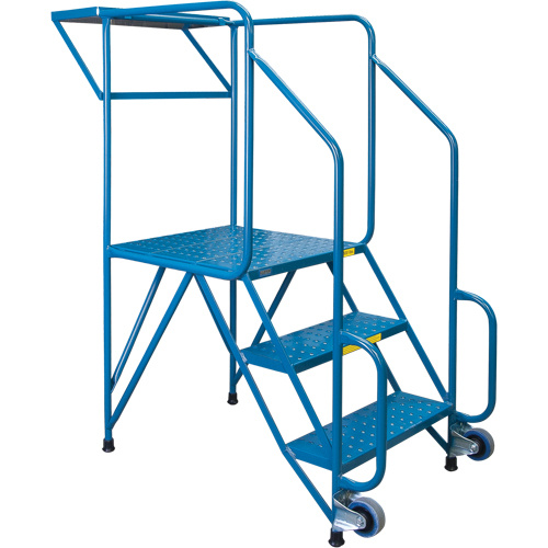KLETON Mechanics/Maintenance Rolling Ladder Mechanics/Maintenance Rolling Ladder, Steel, 3 Steps, 28" Platform Height - Each
