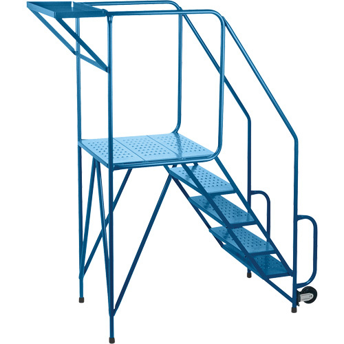 KLETON Mechanics/Maintenance Rolling Ladder Mechanics/Maintenance Rolling Ladder, Steel, 5 Steps, 47" Platform Height - Each