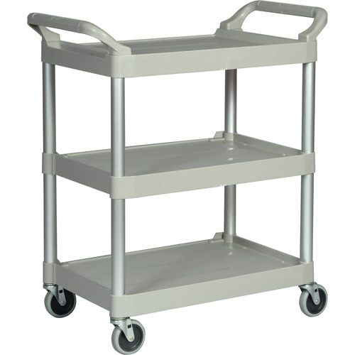 Rubbermaid FG342488PLAT Light-Duty Utility Cart Light-Duty Utility Cart, 3 Tiers, 19" x 38" x 34", 200 lbs. Capacity - Each