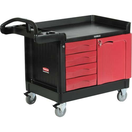 Rubbermaid FG453388BLA Trademaster™ Mobile Cabinets & Work Centres Trademaster™ Mobile Cabinets & Work Centres, 4 Drawers, 49" L x 26-1/4" W x 38" H, Black - Each