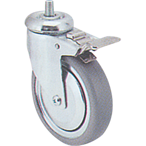 Can Am Y380T-PGB-ST Zinc Plated Caster Zinc Plated Caster, Swivel with Brake, 3" (76 mm) Dia., 150 lbs. (68 kg.) Capacity - Each