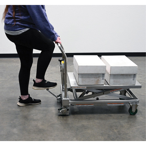 Vestil CART-550-SS Hydraulic Scissor Lift Table Hydraulic Scissor Lift Table, 31-1/2" L x 19-1/2" W, Stainless Steel, 550 lbs. Capacity - Each