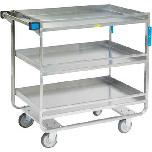 Lakeside Material Handling 730 Guard Rail Carts, 3 Tiers, 23" W x 37-1/4" H x 38-5/8" D, 700 lbs. Capacity-(Each)