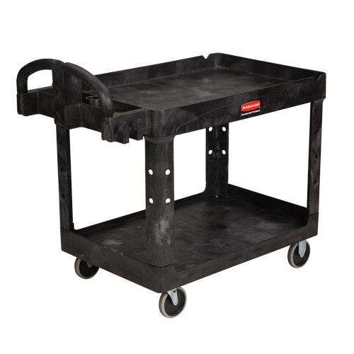 Rubbermaid FG452088BLA Heavy Duty Utility Cart - 4520-88 Heavy Duty Utility Cart - 4520-88, 2 Tiers, 25-1/4" x 39" x 44", 500 lbs. Capacity - Each