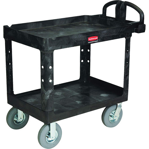 Rubbermaid FG452010BLA Heavy-Duty Utility Cart Heavy-Duty Utility Cart, 2 Tiers, 25-1/4" x 37-1/8 x 36-3/8", 500 lbs. Capacity - Each