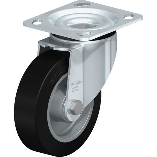 Blickle LK-ALEV 125K-14 Heavy-Duty Kingpinless Caster, Swivel, 5" (127 mm), Rubber, 550 lbs. (249.5 kg.)-(Each)