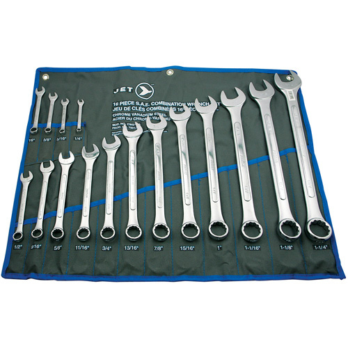 JET 700121 CWS-16S Combination Wrench Set CWS-16S Combination Wrench Set, 16 Pieces, Imperial - Each