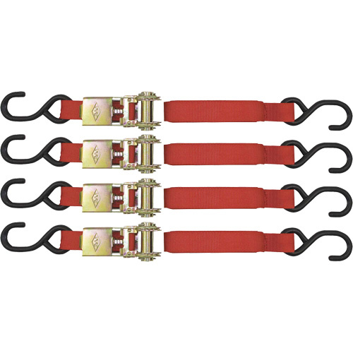 JET 027116 ITD-1154R Ratchet Tie Down Set ITD-1154R Ratchet Tie Down Set, S-Hook, 1" W x 15' L, 1500 lbs. (680 kg) Working Load Limit - Pack of 4