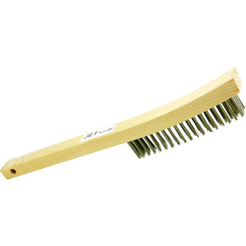 JET 551112 4LHSS 4-Row Long Handle Hand Wire Scratch Brush 4LHSS 4-Row Long Handle Hand Wire Scratch Brush, Stainless Steel, 4 x 19 Wire Rows, 13-3/4" Long - Each