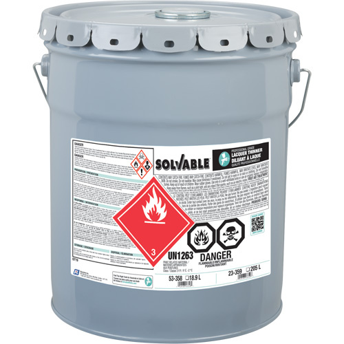 Solvable 53-358 Professional Grade Lacquer Thinner Professional Grade Lacquer Thinner, Pail, 18.9 L - Pail