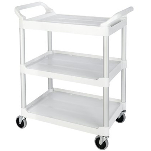 Rubbermaid FG342488OWHT Service Utility Cart Service Utility Cart, 3 Tiers, 33" x 37" x 18", 200 lbs. Capacity - Each