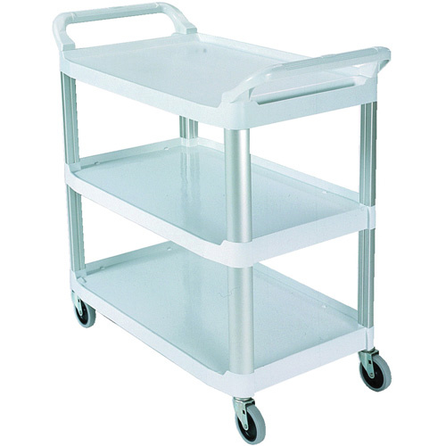 Rubbermaid FG409100OWHT Open-Sided Shelf Cart Open-Sided Shelf Cart, 3 Tiers, 40" x 37" x 20", 300 lbs. Capacity - Each