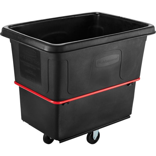 Rubbermaid FG471600BLA Heavy-Duty Utility Truck Heavy-Duty Utility Truck, Black Recycled Plastic, 44-3/8" L x 31" W x 38-1/4" H, 16 cu. ft. Volume, 1000 lbs. Capacity - Each
