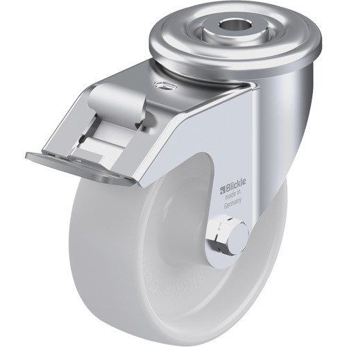 Blickle LER-PO 100G-FI Nylon Caster Nylon Caster, Swivel with Brake, 4" Dia., 330 lbs. (149.685 kg.) Capacity - Each