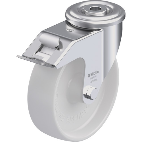 Blickle LER-PO 125G-FI Nylon Caster Nylon Caster, Swivel with Brake, 5" Dia., 330 lbs. (149.685 kg.) Capacity - Each