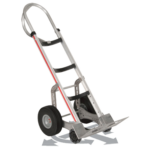 Magliner HRA55AUAC2A Self-Stabilizing Hand Truck, P-Handle Handle, Aluminum, 55'' Height, 500 lbs. Capacity-(Each)