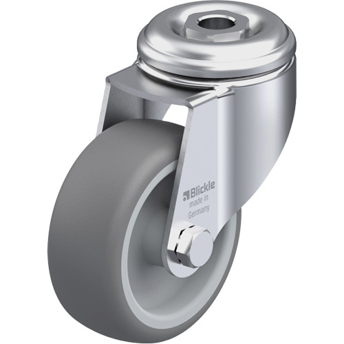 Blickle LKRA-TPA 80G High-Quality Thermoplastic Elastomer Caster High-Quality Thermoplastic Elastomer Caster, Swivel, 3-1/8" (79.5 mm) Dia., 220 lbs. (100 kg.) Capacity - Each