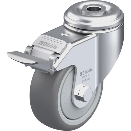 Blickle LKRA-TPA 80KF-FI High-Quality Thermoplastic Elastomer Caster High-Quality Thermoplastic Elastomer Caster, Swivel with Brake, 3-1/8" (79.5 mm) Dia., 220 lbs. (100 kg.) Capacity - Each