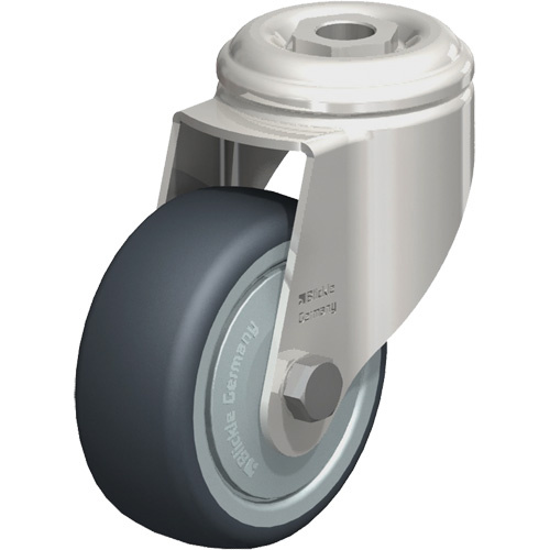 Blickle LKRXA-TPA 80KFD Stainless Steel Thermoplastic Elastomer Caster Stainless Steel Thermoplastic Elastomer Caster, Swivel, 3-1/8" (79.5 mm) Dia., 220 lbs. (100 kg.) Capacity - Each