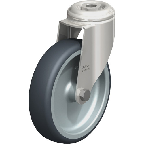 Blickle LKRXA-TPA 126G Stainless Steel Thermoplastic Elastomer Caster Stainless Steel Thermoplastic Elastomer Caster, Swivel, 5" (127 mm) Dia., 265 lbs. (120 kg.) Capacity - Each