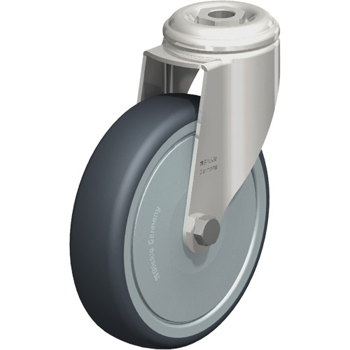 Blickle LKRXA-TPA 126KFD Stainless Steel Thermoplastic Elastomer Caster Stainless Steel Thermoplastic Elastomer Caster, Swivel, 5" (127 mm) Dia., 265 lbs. (120 kg.) Capacity - Each