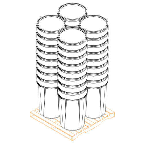 Eagle Mfg. 1601MB Nestable Polyethylene Drum, 30 US gal (25 imp. gal.), Open Top, Blue-(Each)