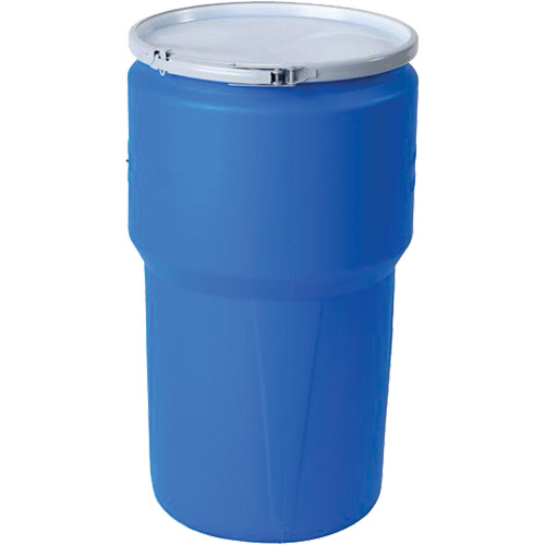 Eagle Mfg. 1610MB Nestable Polyethylene Drum, 14 US gal (11.7 imp. gal.), Open Top, Blue-(Each)
